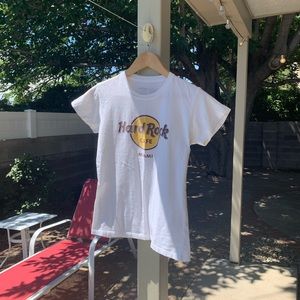 Hard Rock Cafe Miami white tee shirt short sleeves size S